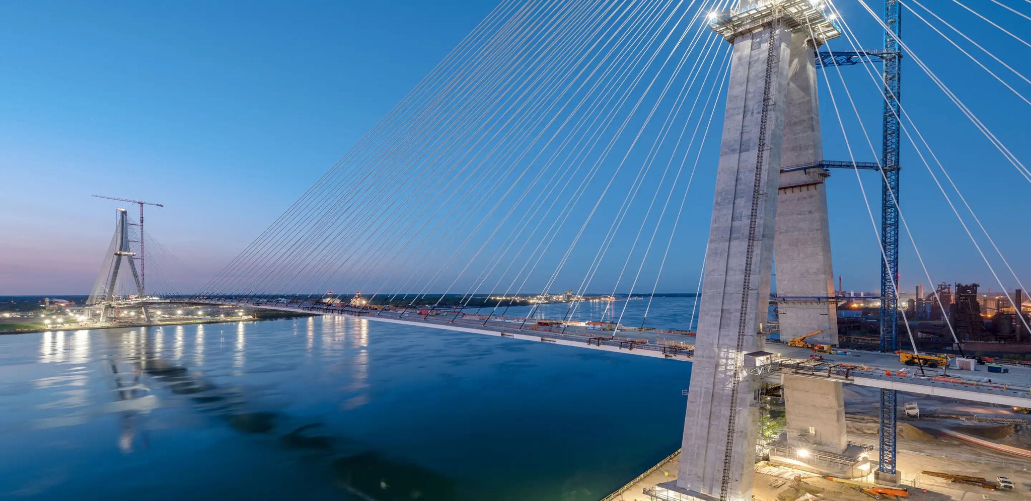 The Gordie Howe International Bridge spanning a river