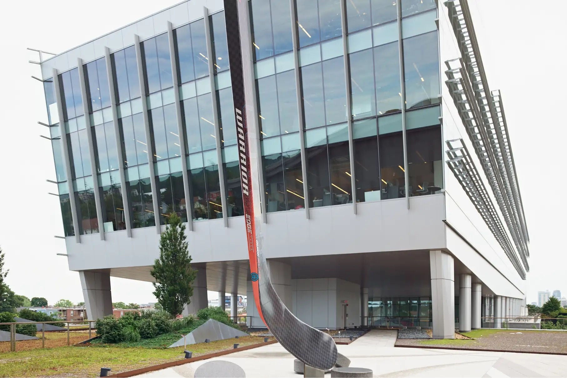 Hockey stick statue in front of Warrior Ice Arena, Boston, MA