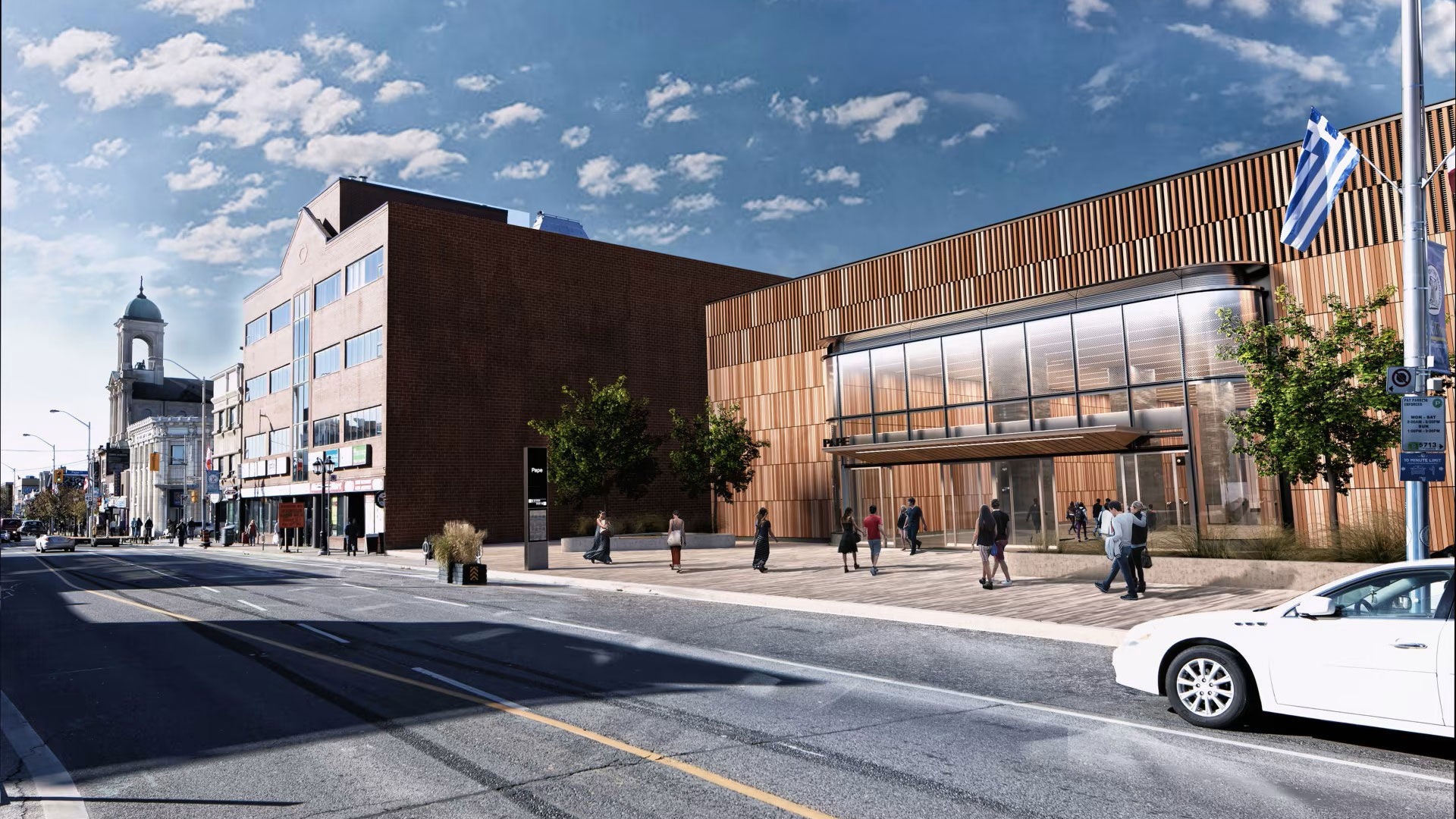 An artist’s rendering of an entrance to a new subway station in Toronto